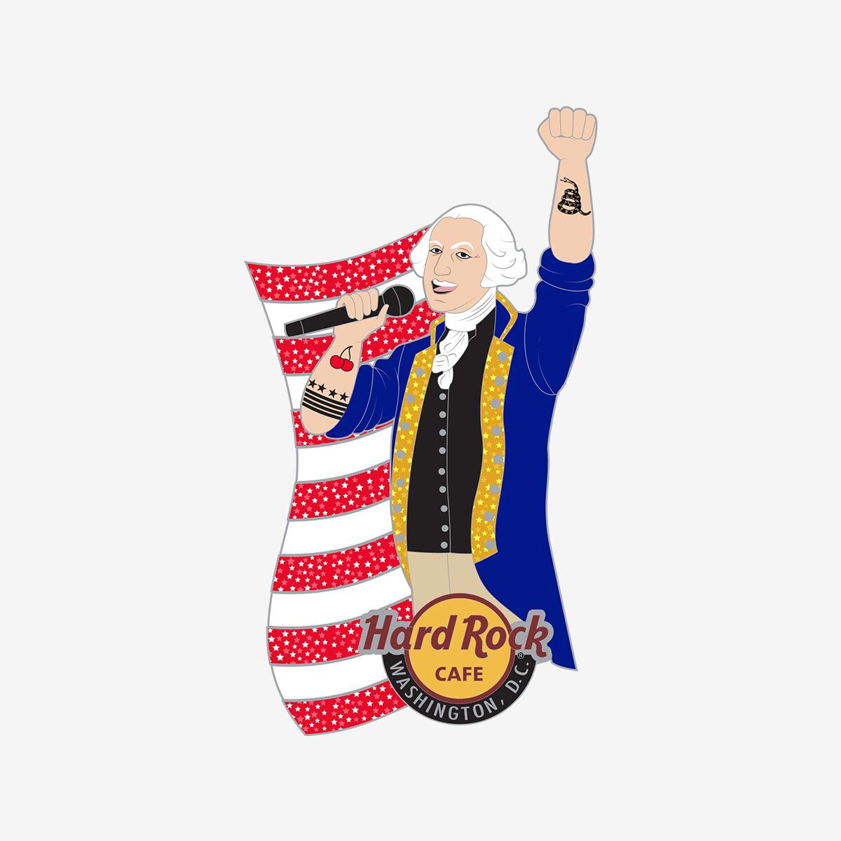 ハードロックカフェ　ワシントン250周年ピンバッジ　Hard Rock Cafe Hard Rock Boxed USA 250th Anniversary Limited Edition Pin Set